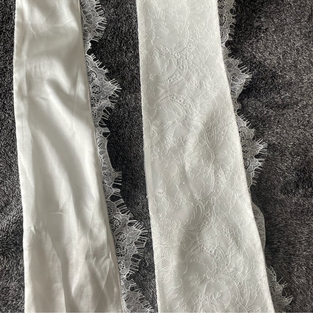 Th Everly Set - Embellished White Strapless Two Piece with Gloves & Scarf - Picture 9 of 9